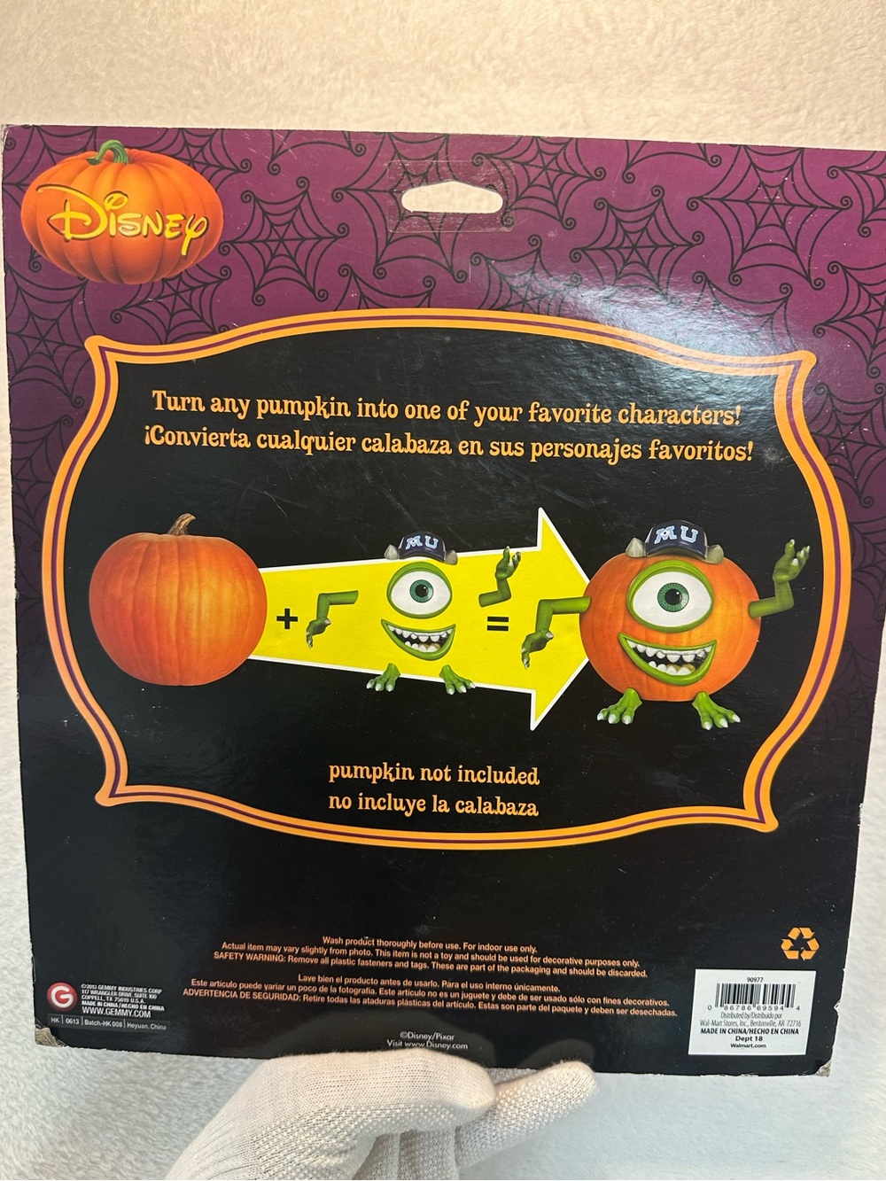 Disney’s MU Mike Pumpkin Push-ins Decor - Picture 2 of 2